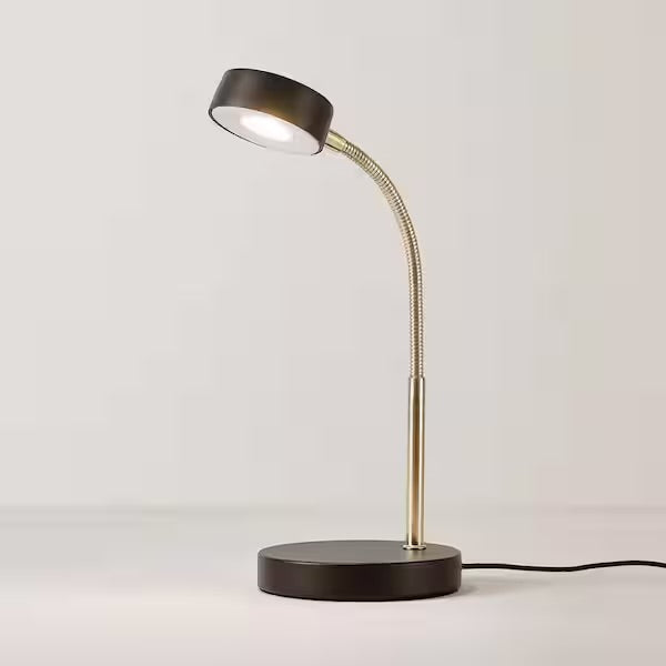 Hampton Bay 15 in. Matte Black LED Lamp with Adjustable Lamp Head
