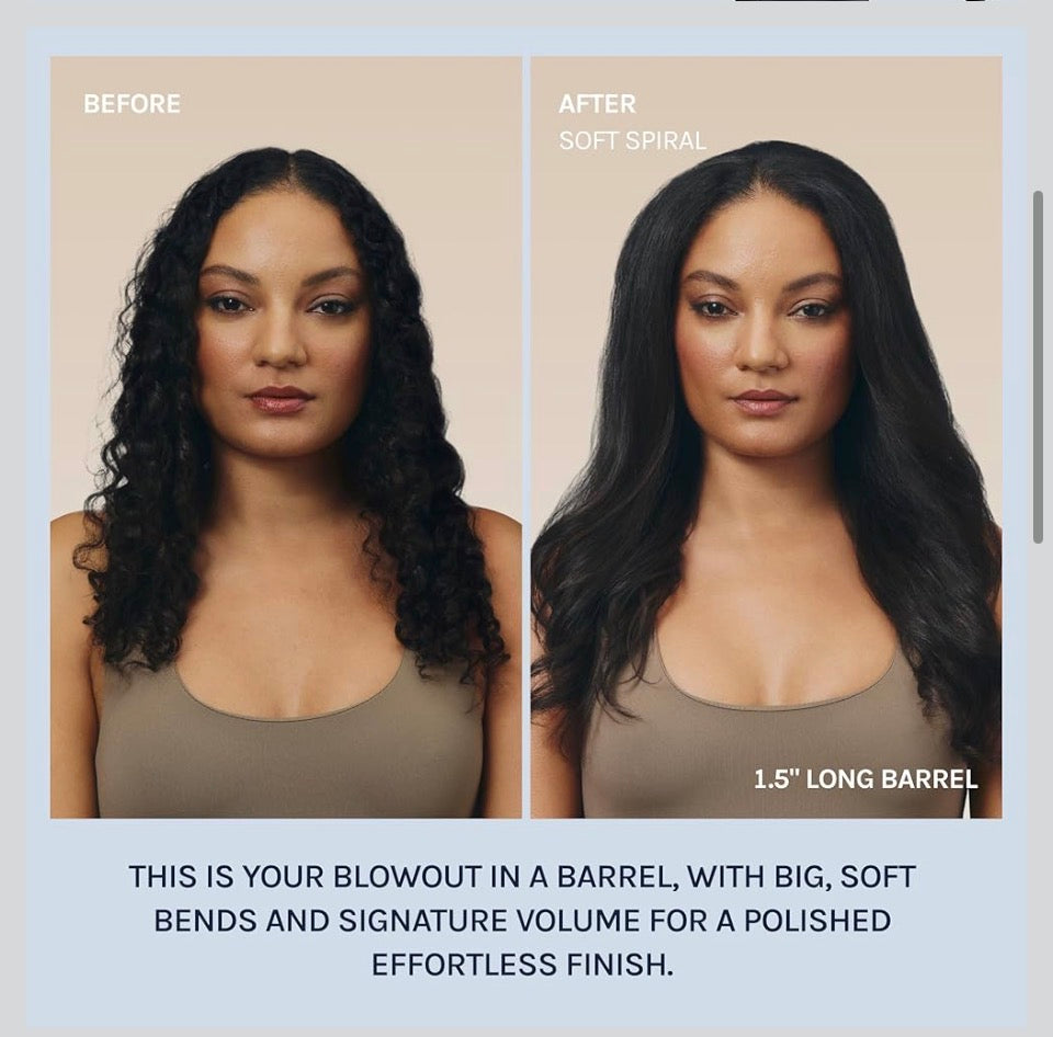 Open Box New Bio lonic Long Barrel Styler,Curling Iron with Moisture Heat Technology & Nanolonic MX, Verstatile Curling Wand