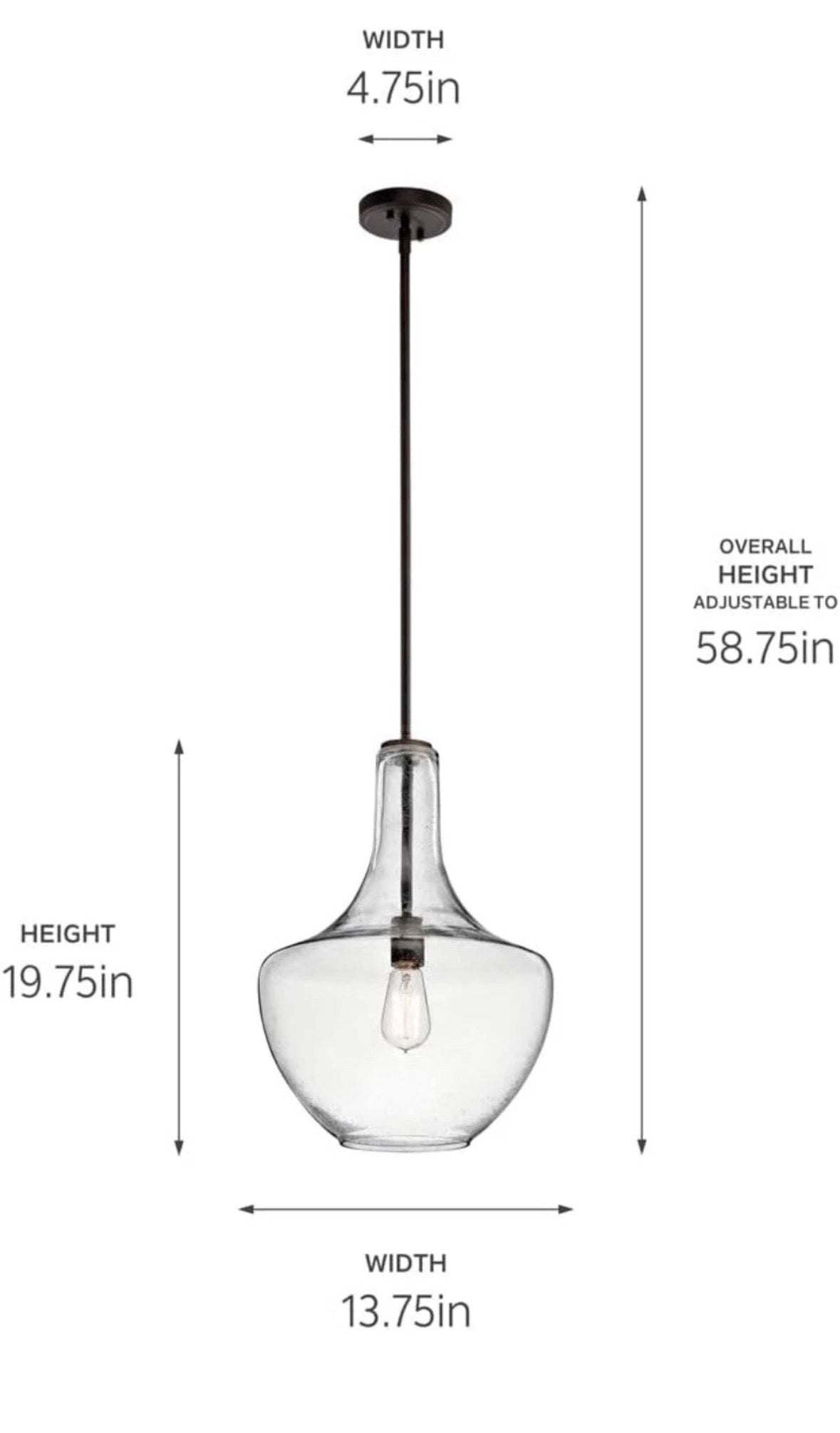 Kichler Everly 19.75" Kitchen Bell Pendant in Olde Bronze® -8,1