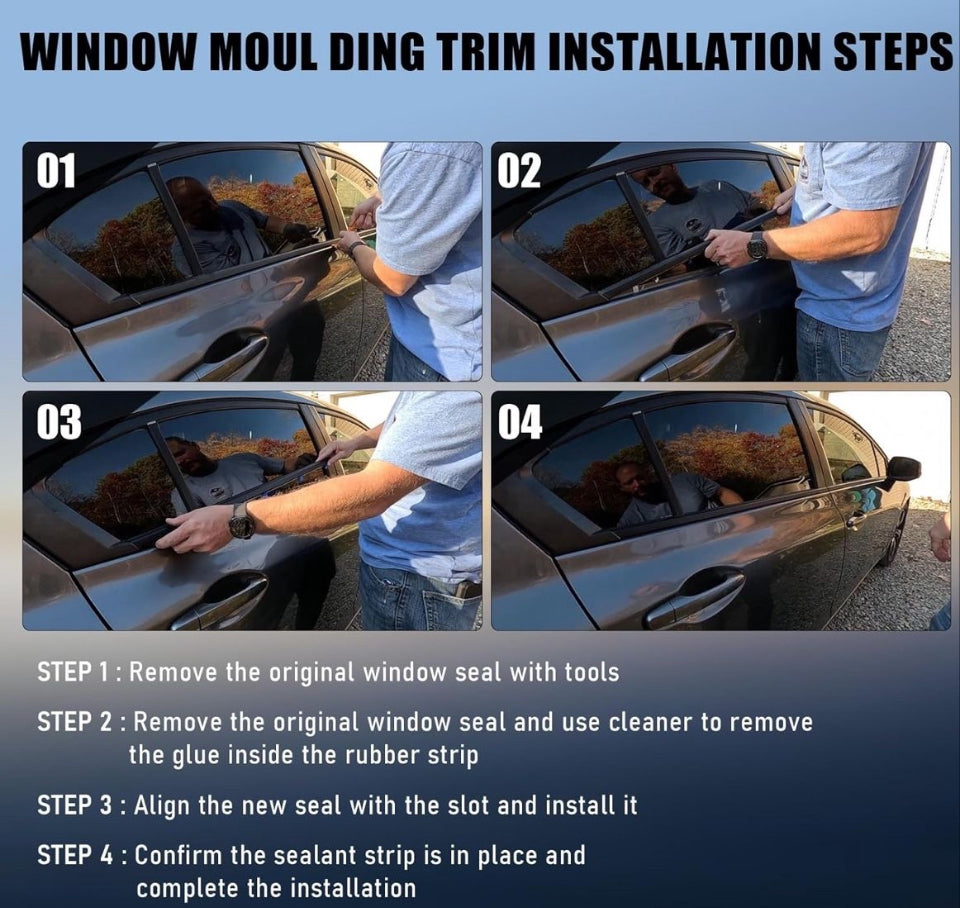 "ItranMc Car Window Weather Stripping Molding Trim Belt, Compatible with Honda Civic 2012-2015 4-Door Sedan, Replace#72450-TRO-A01 72410TRO-A01 72950-
"