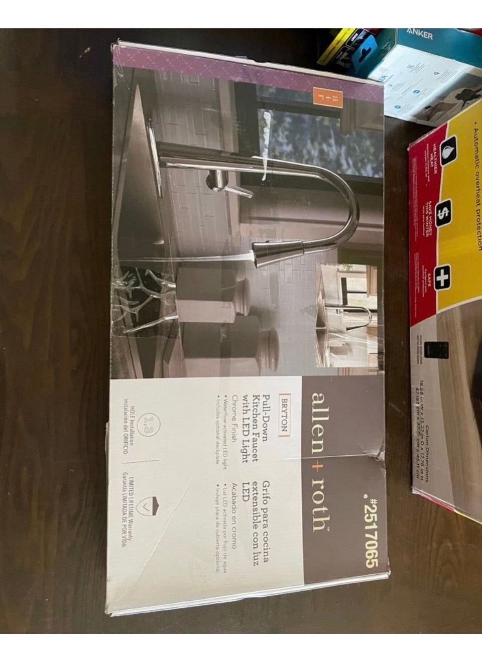 Open Box New Allen+Roth Bryton Pull-down Kitchen Faucet w/ LED Light Chrome Finish 2517065 (W