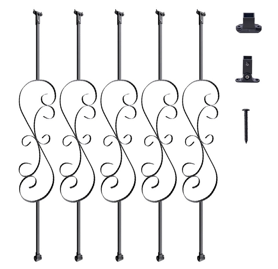 VEVOR Staircase Metal Balusters Decorative Banister Spindles (Set of 5)