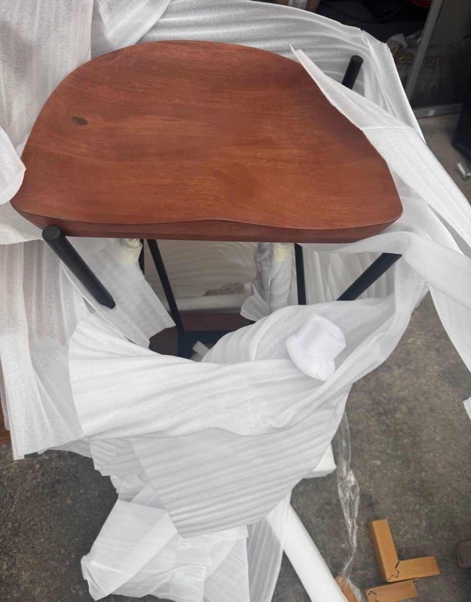 OPEN BOX NEW MODWAY Concord 31.5 in. in Walnut Backless Wood Bar Stools - Set of 2