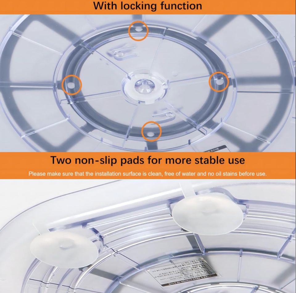 Realife Lazy Susan Turntable for Refrigerator, Slide and 360° Rotate Rectangle Turntable Organizer, Square Turntable Organizer for Fridge Cabinet - Selzalot