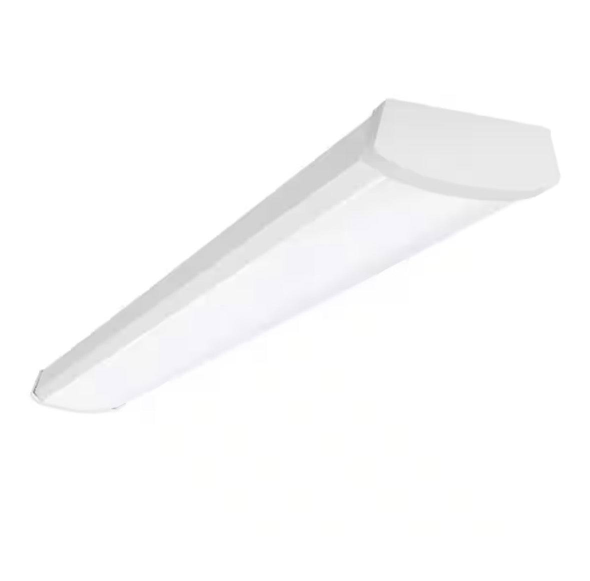 Metalux 4 ft. 3800 Lumens LED dimmable white wraparound light with frosted lens and triac dimming