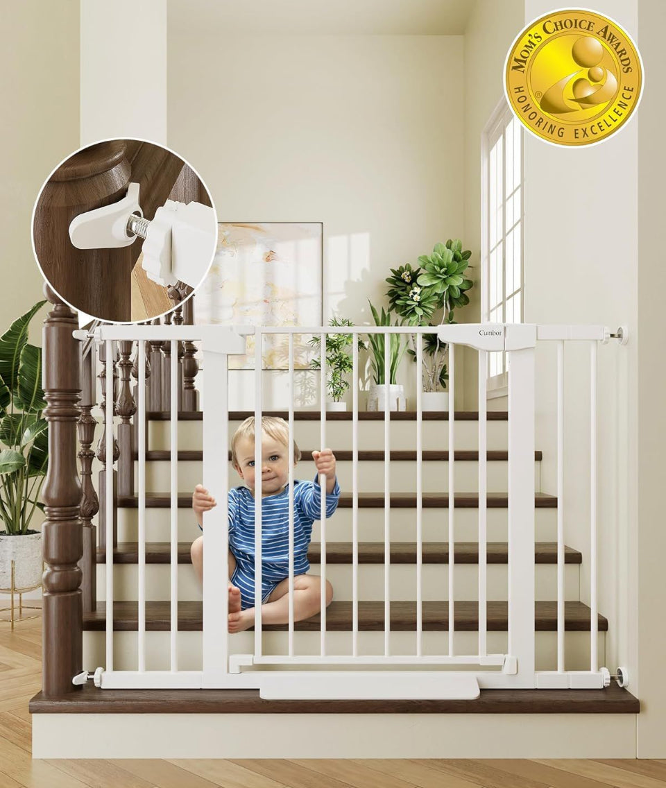 Cumber 29.7-46" Baby Gate for Stairs, auto-close, award-winning, easy install, pressure mounted.