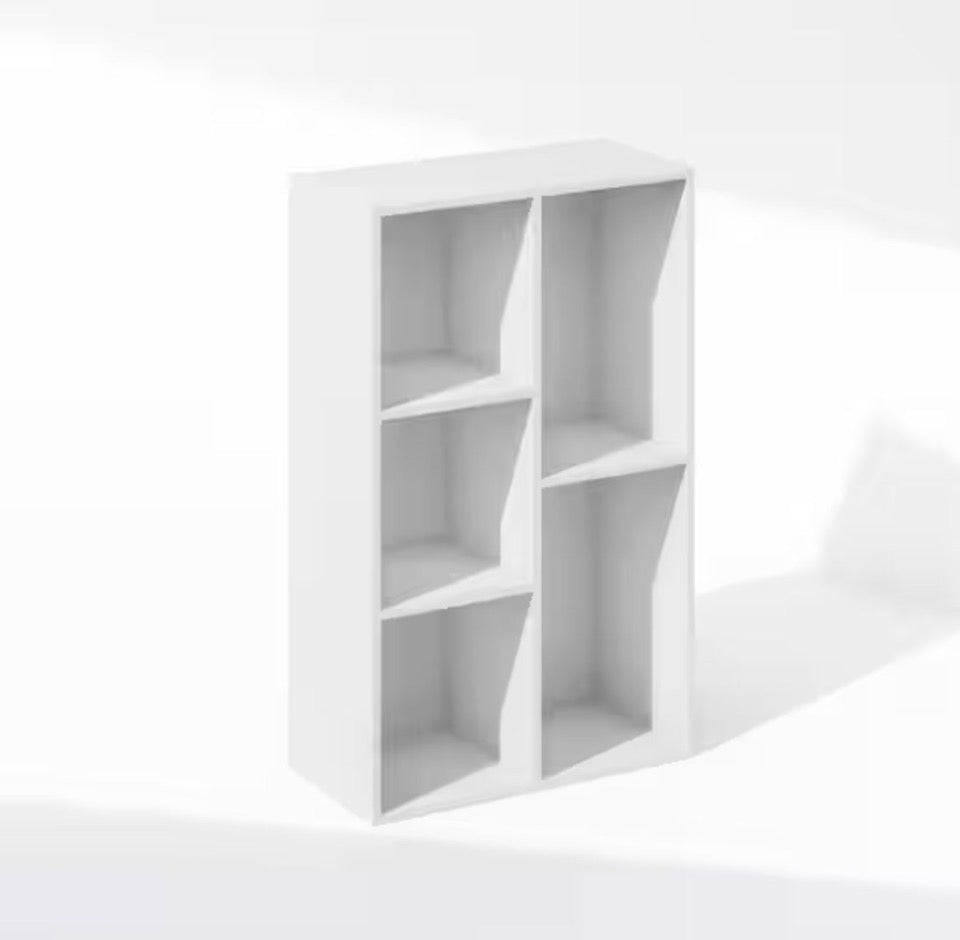 OPEN BOX NEW Furinno Reed 31.5 in. Tall White Wood 5-Cube Bookcase