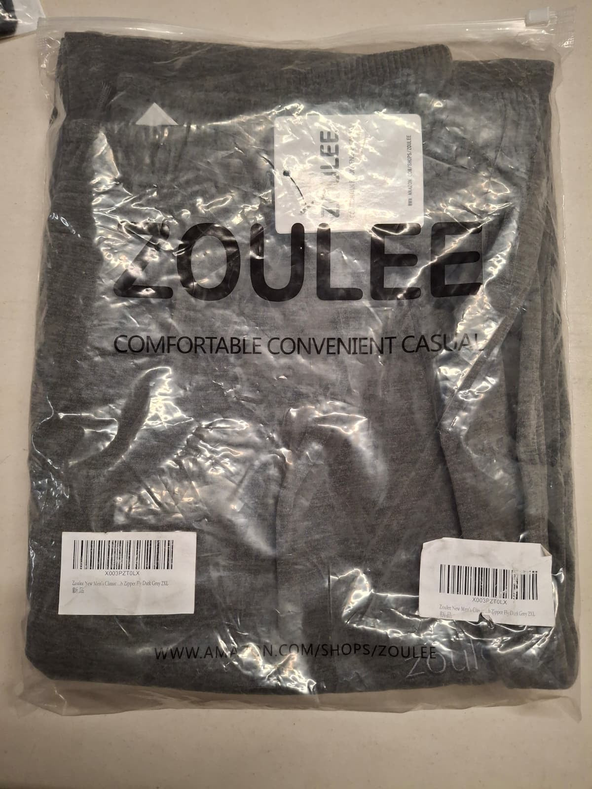 Brand New Zoulee Classic Drawstring-Waist Zipper Logo Jogger Pants with Zipper Fly