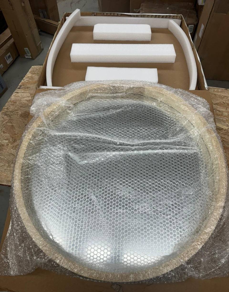 Open Box CONGUILIAO Round Mirror, 24 Inches Wood Mirror, Wall Mirror Decorative Circle Mirror, Nature Big Bathroom Large Vanity Mirror Farmhouse Mirror for Liv