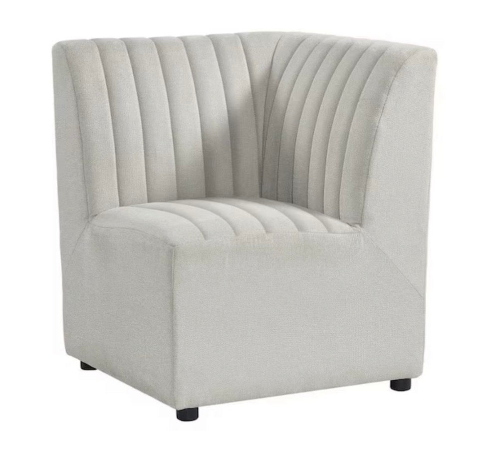 NEW Picket House Furnishings Rizzo Beige Linen Wood Upholstered Dining Corner Chair 1