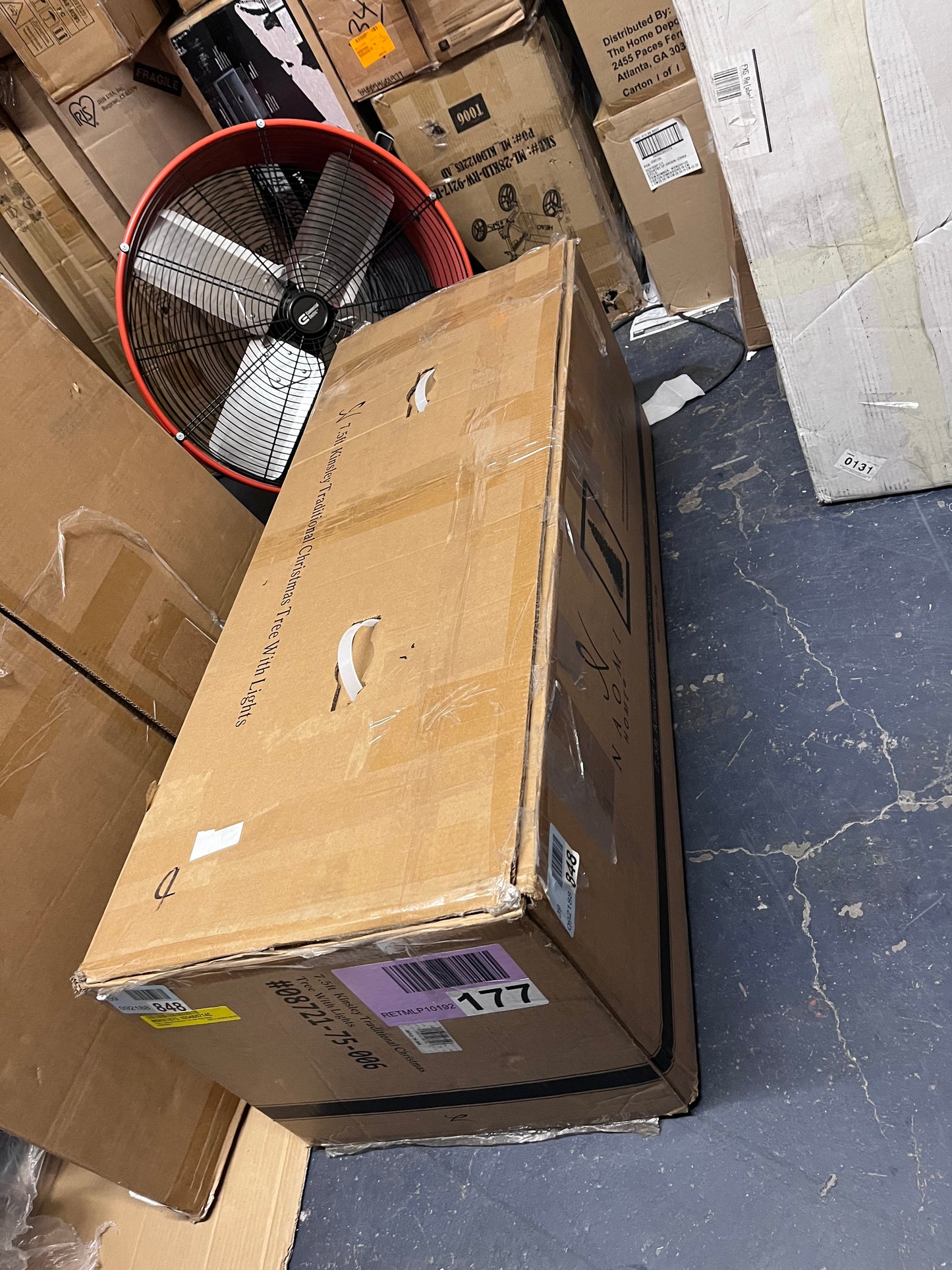 Canora Grey 7.5Ft Pre-Lit Green Full Artificial Pine Christmas Tree with Metal Stand