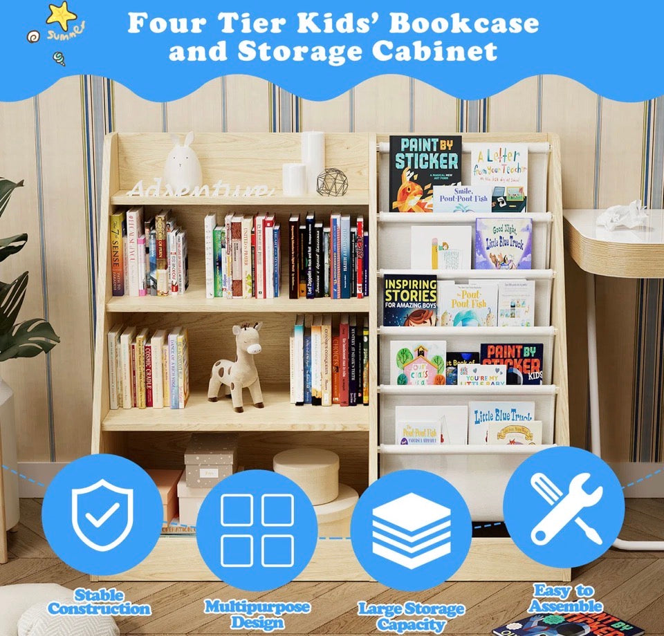Latitude Run Maggiorina Kids Standard Bookcase, Storage Book Rack, Organizer Cabinet, Book Display