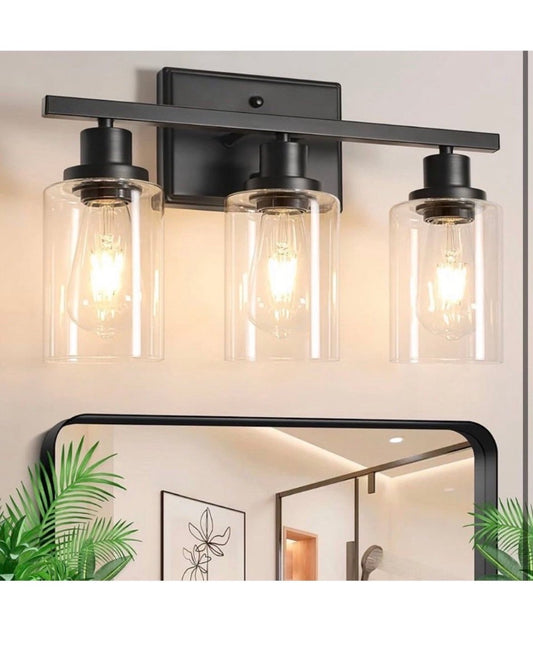 Open Box New Ascher Bathroom Vanity Light Fixtures, 3 Light Wall Sconces Lighting