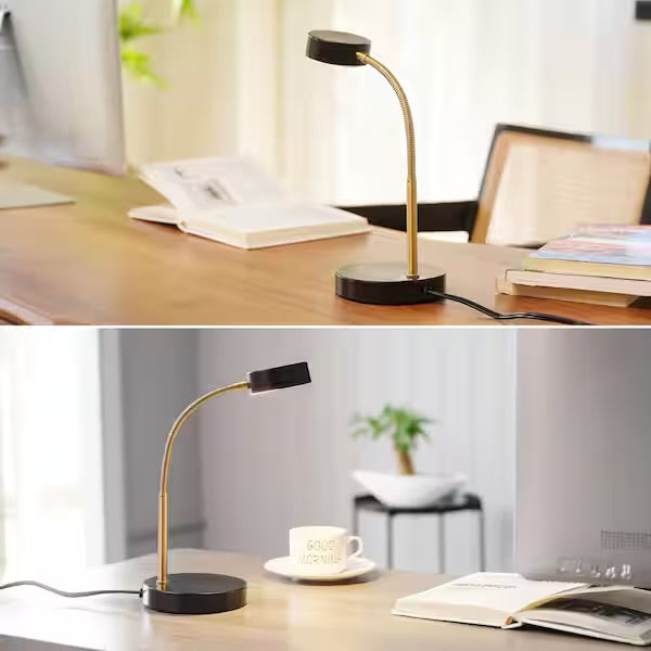 Hampton Bay 15 in. Matte Black LED Lamp with Adjustable Lamp Head