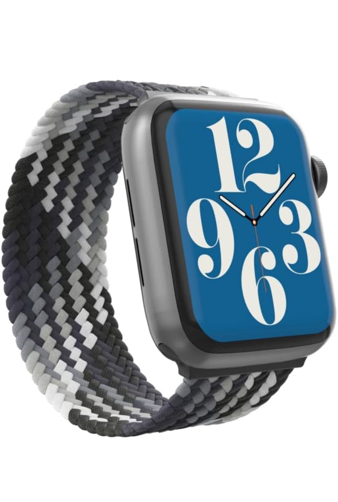 Braided ZAGG Gear4 stretchy solo loop band for Apple Watch, storm color.