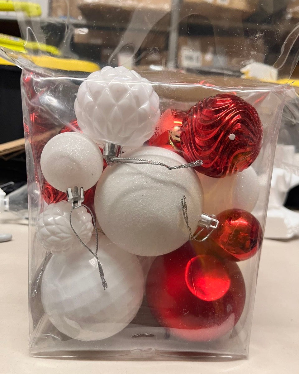 H Open Box Annecy Christmas Tree Ornaments - 36 PCS Shatterproof Christmas Ball Ornaments Set for Holiday, Wreath & Party Decorations (Multi-Size, Red,