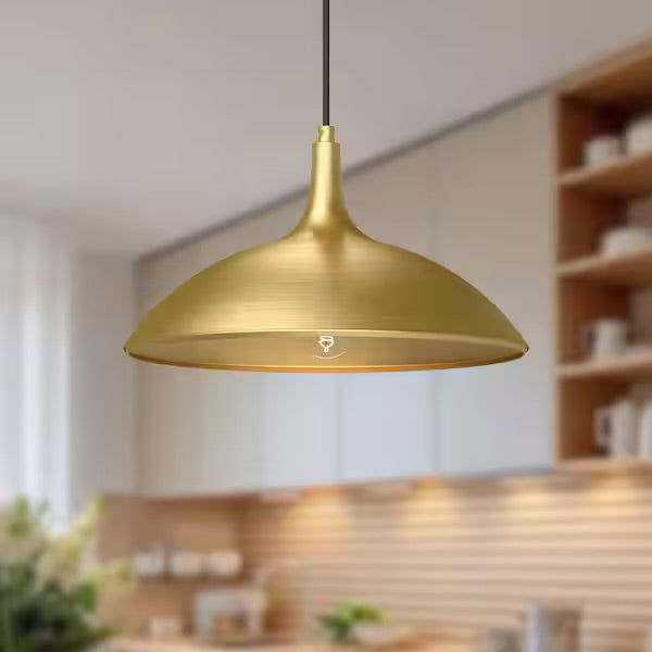 Open Box ALORA MOOD Abel 14 in. 1 Light 60-Watt Brushed Gold Pendant Light