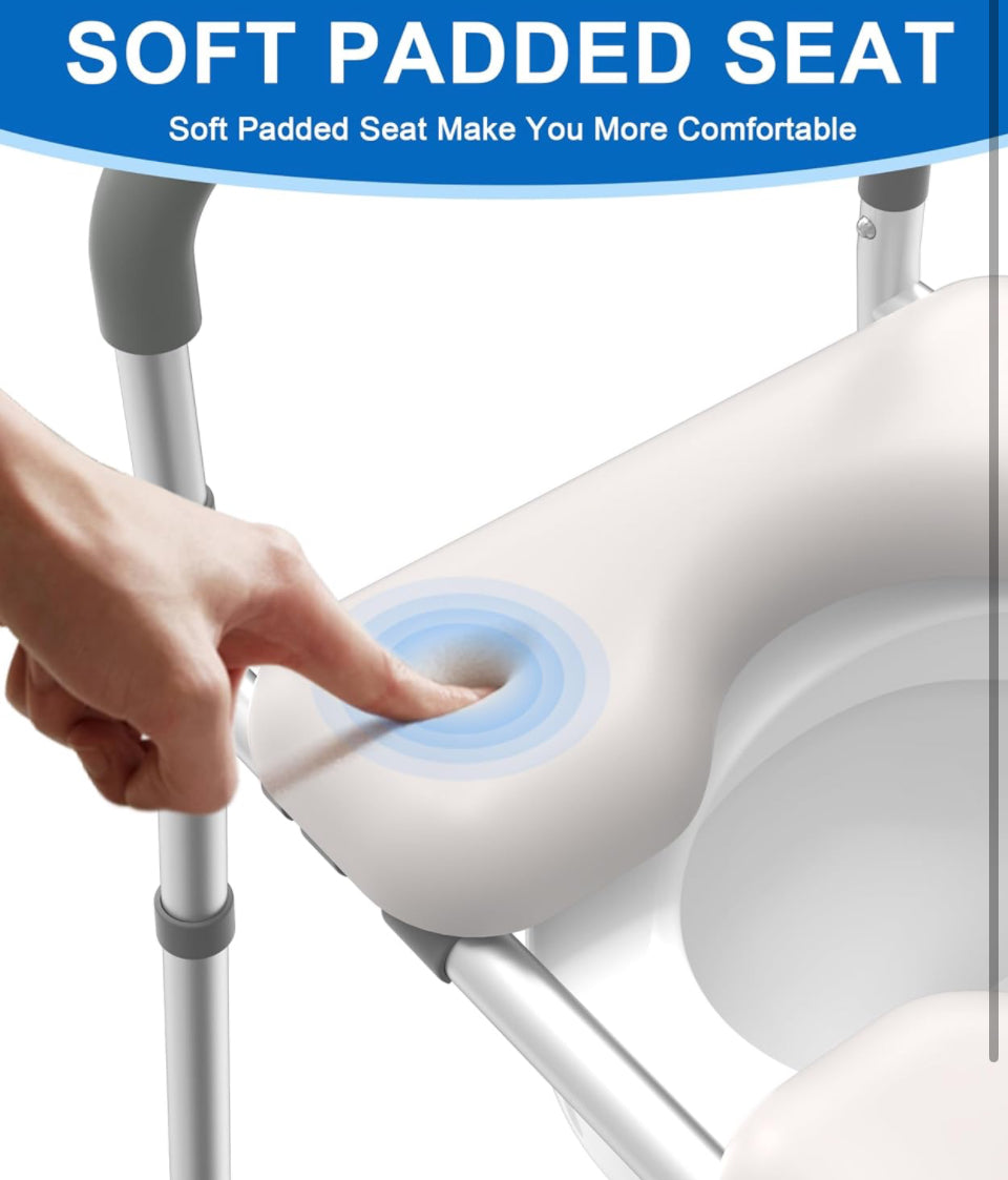 HOMLAND Raised Toilet Seat with Handles, Toilet Seat Riser for Seniors with Adjustable Height & Width, FSA/HSA Eligible 400lb Handicap Elevated Toilet