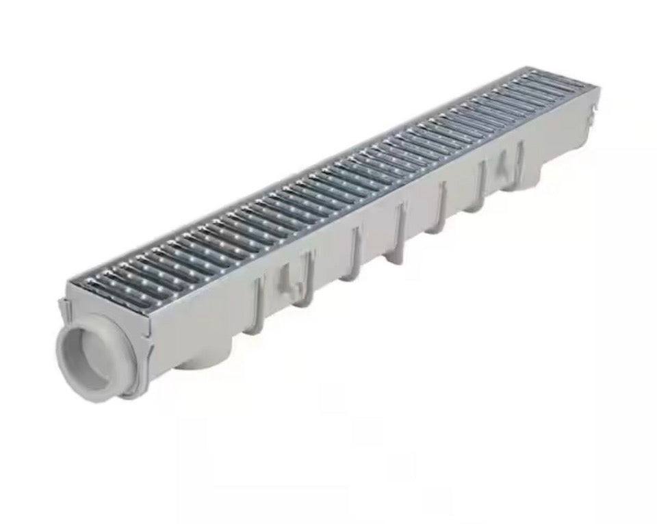 NDS Pro Series 5 in. x 40 in. channel drain kit with metal grate and modular polypropylene channel