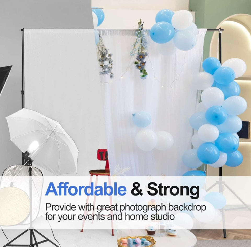 EMART Backdrop Stand 10x7ft(WxH) Photo Studio Adjustable Background Stand Support Kit with 2 Crossbars, 8 Backdrop Clamps, 2 Sandbags and Carrying Bag - Selzalot
