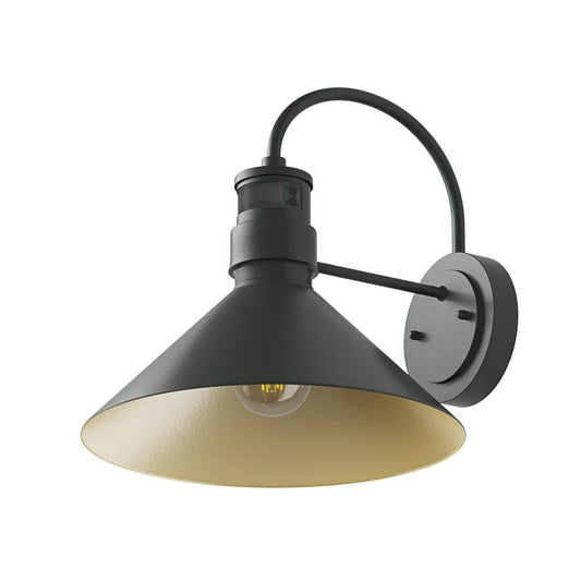 Aiwen Porch Wall Lamp vintage matte black motion sensor outdoor wall sconce with golden interior