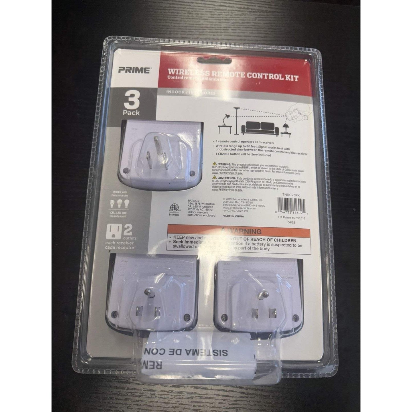 PRIME 3pk Wireless Remote Control Kit for Outlets ~Indoor~ Item #TNRC23PK