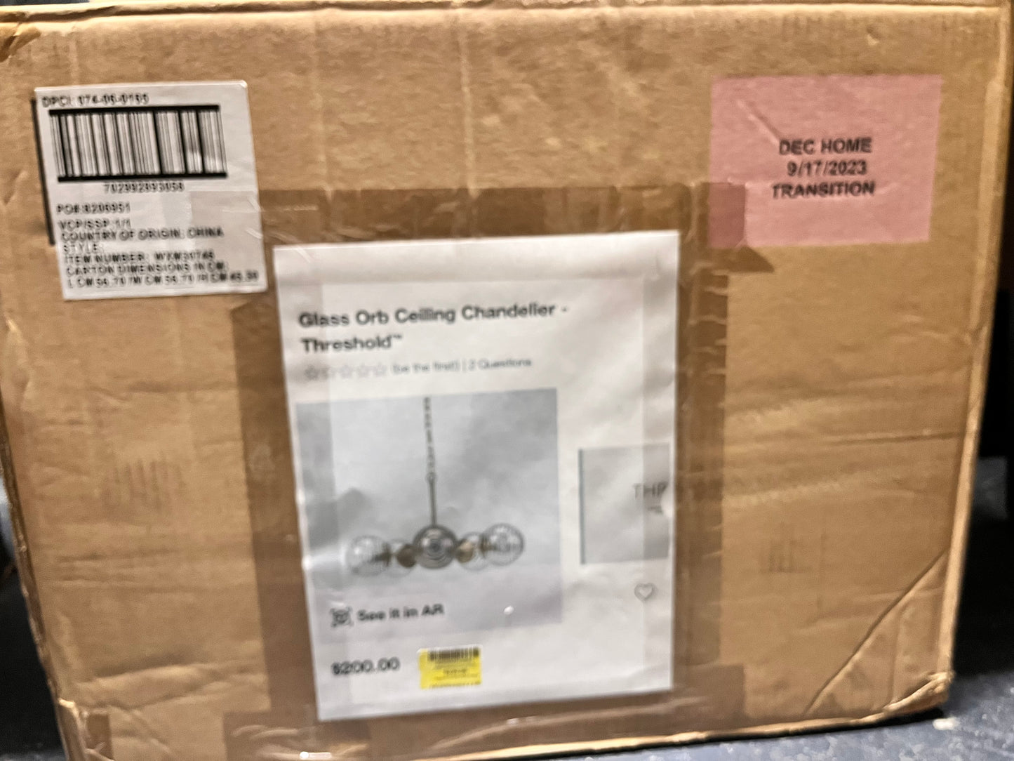 Open Box Glass Orb Ceiling Chandelier - Threshold™: 5-Light Modern Fixture, UL Listed, Metal & Glass