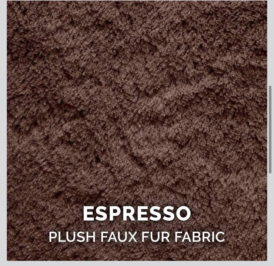 Furhaven Soft & Cozy Dog Bed for Large/Medium Dogs, Refillable w/ Removable Washable Cover & Liner, For Dogs Up to 55 lbs - Plush Faux Fur Bean Bag Style Ball Bed - Espresso, Large