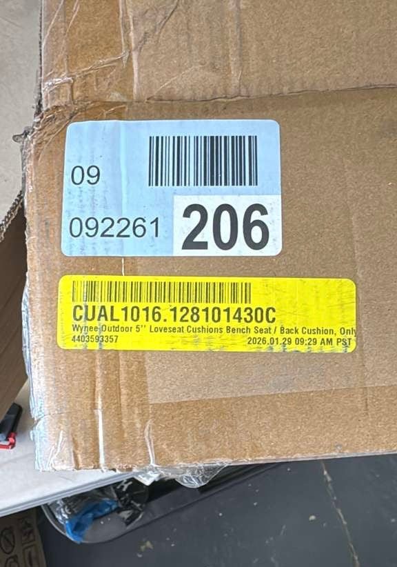 "Ebern Designs Wynee Outdoor 5"" Loveseat Cushions Bench Seat / Back Cushion, Only Cushions"