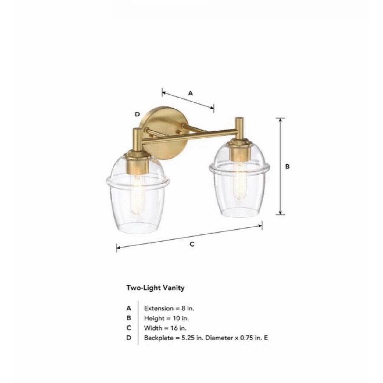Designers Fountain Summer Jazz 2 Light Vanity, Gold/Clear - D310M-2B-BG