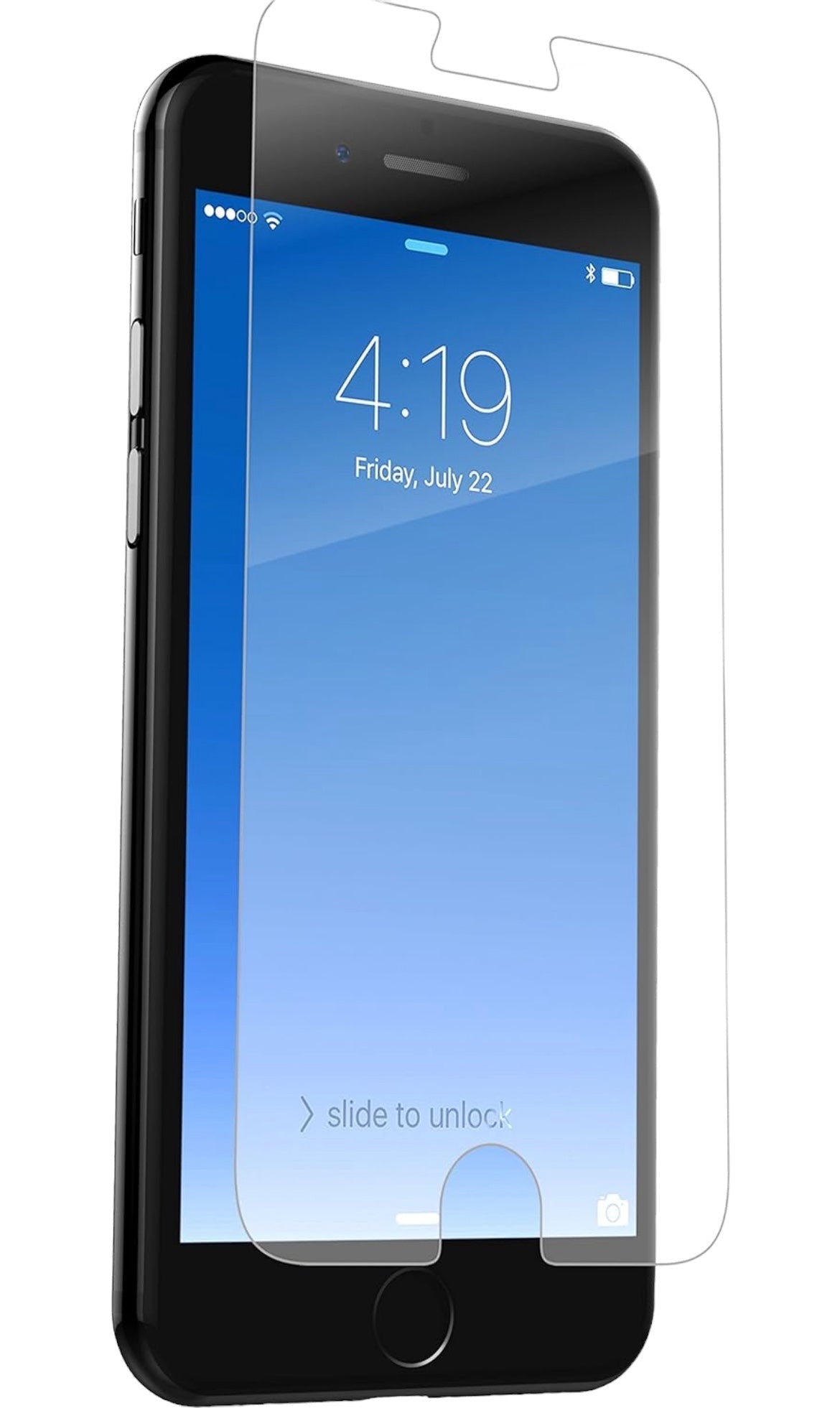 ZAGG Invisible Shield Sapphire Defense Glass Screen Protector for iPhone 8/7/6s/6, showcasing scratch-resistant, ultra-HD clarity.