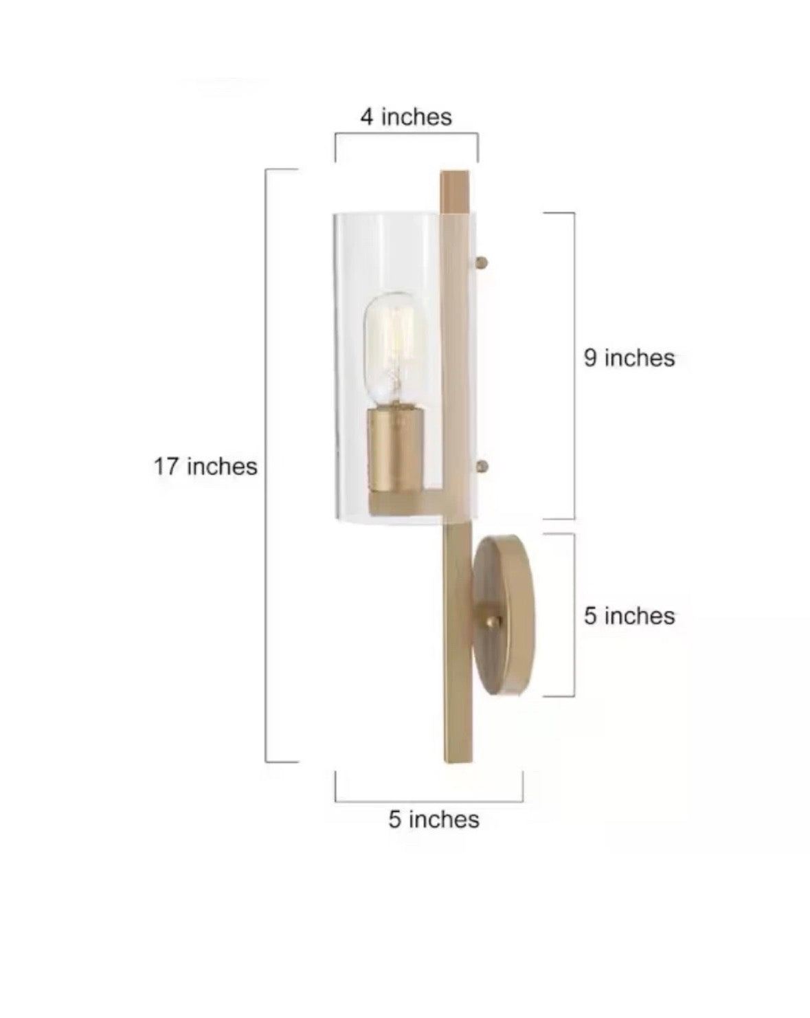 Uolfin 17 in H. Modern Cylinder Powder Room Wall Sconce 1- Light