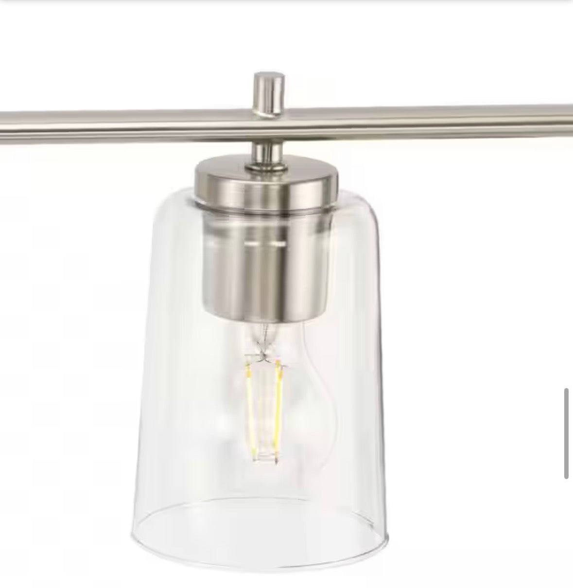 Progress Lighting Adley48.5 in. 6-Light Brushed Nickel with Clear Glass Shades New Traditional Bath Vanity Light for Bath