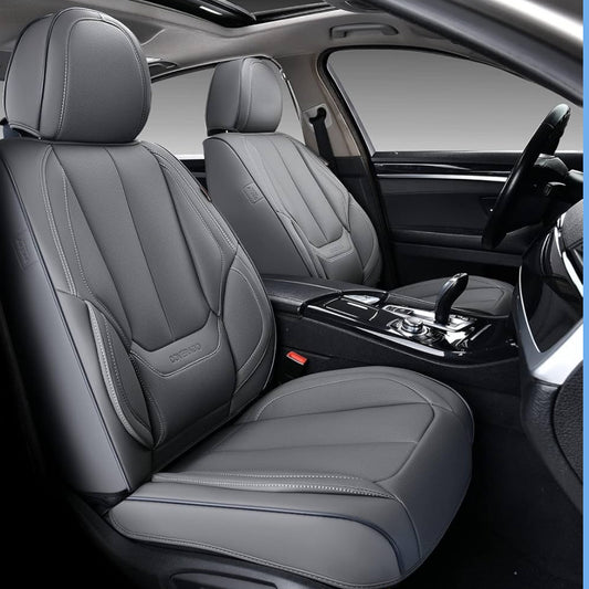 Open Box Coverado Car Seat Covers Full Set, Seat Covers for Cars, Gray Car Seat Cover, Car Seat Protector Waterproof, Nappa Leather Car Seat Cushion,