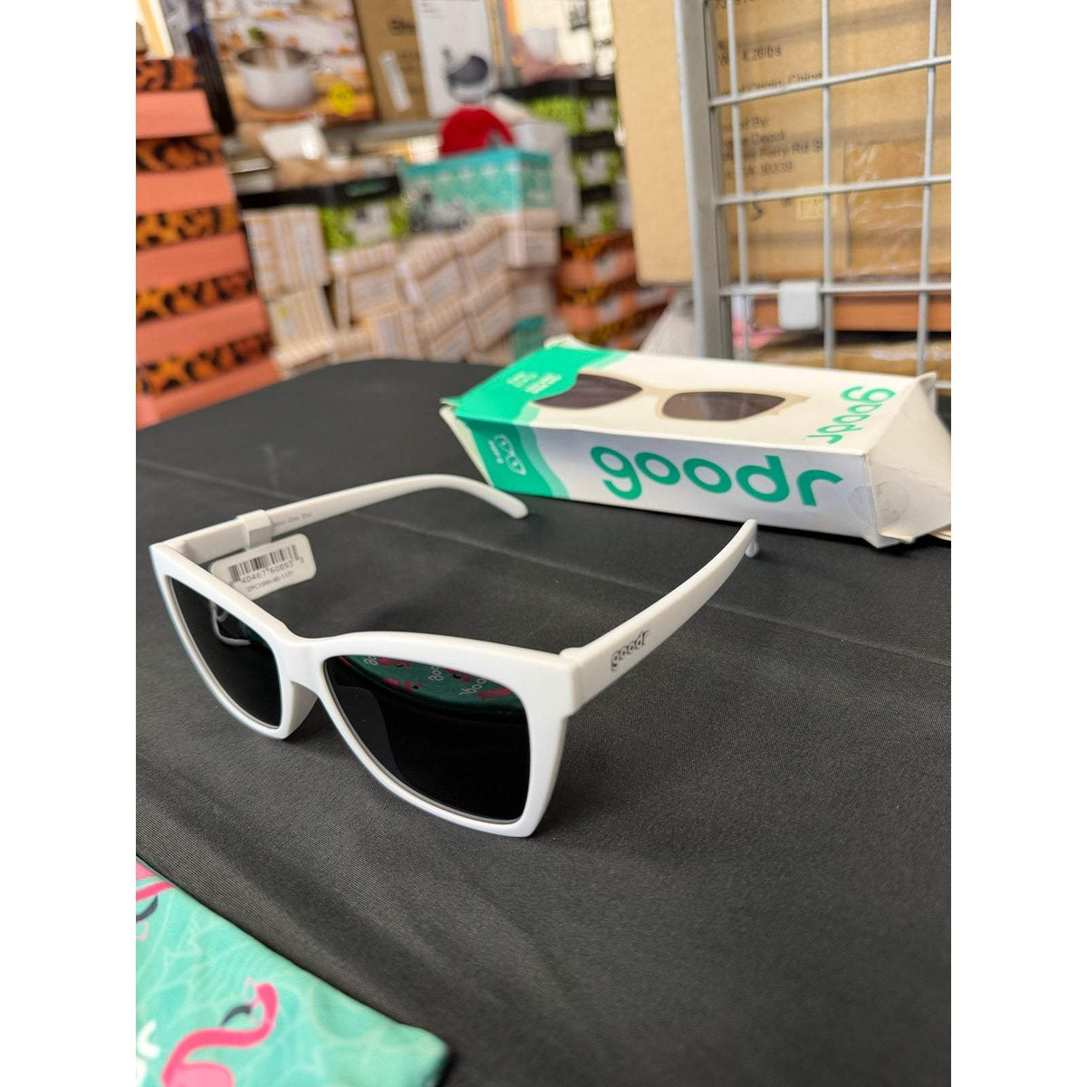 goodr Adult Pop G The Mod One Out Plastic Rectangle Sunglasses - White
