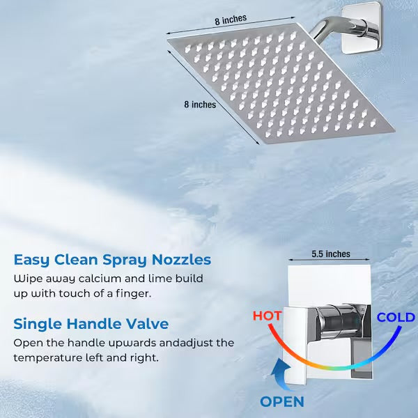 Open Box AKLFGN Single Handle 2-Spray Tub and Shower Faucet 2.2 GPM in. Polish Chrome (Valve Included)