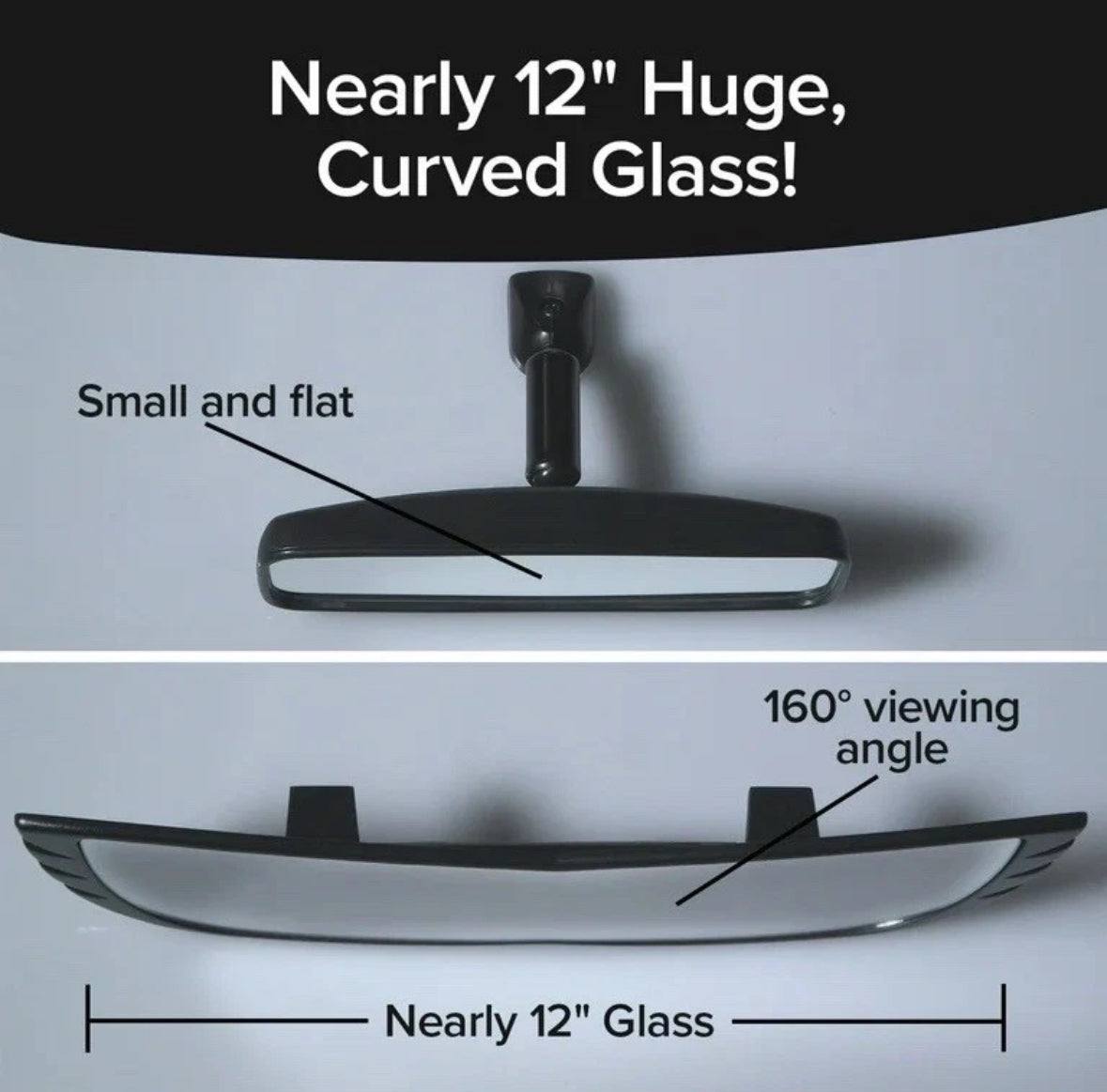 Angle View Wide-Angle Rearview Mirror, As Seen On TV Black Convex Car