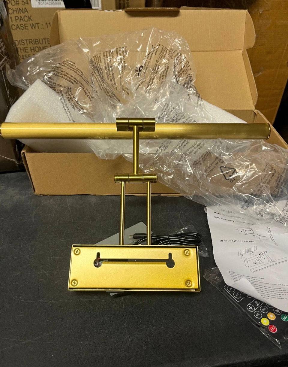 Jusheng Brass 16 in. LED Picture Light with Remote Control Dimmable and Swivel