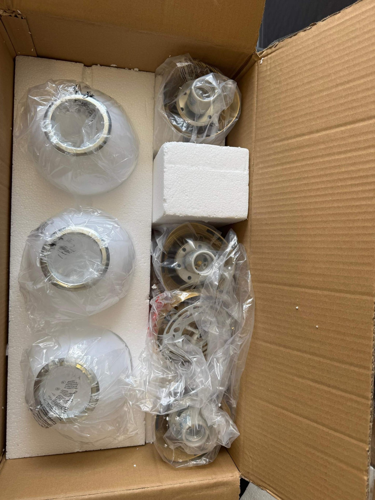 HAHZT Bathroom Vanity Light Fixtures: 3-Light Mid Century Modern Bathroom Lighting Fixtures Over Mirror - Brass Gold Wall Sconce with Milky White Globe Glass for Bath Living Room