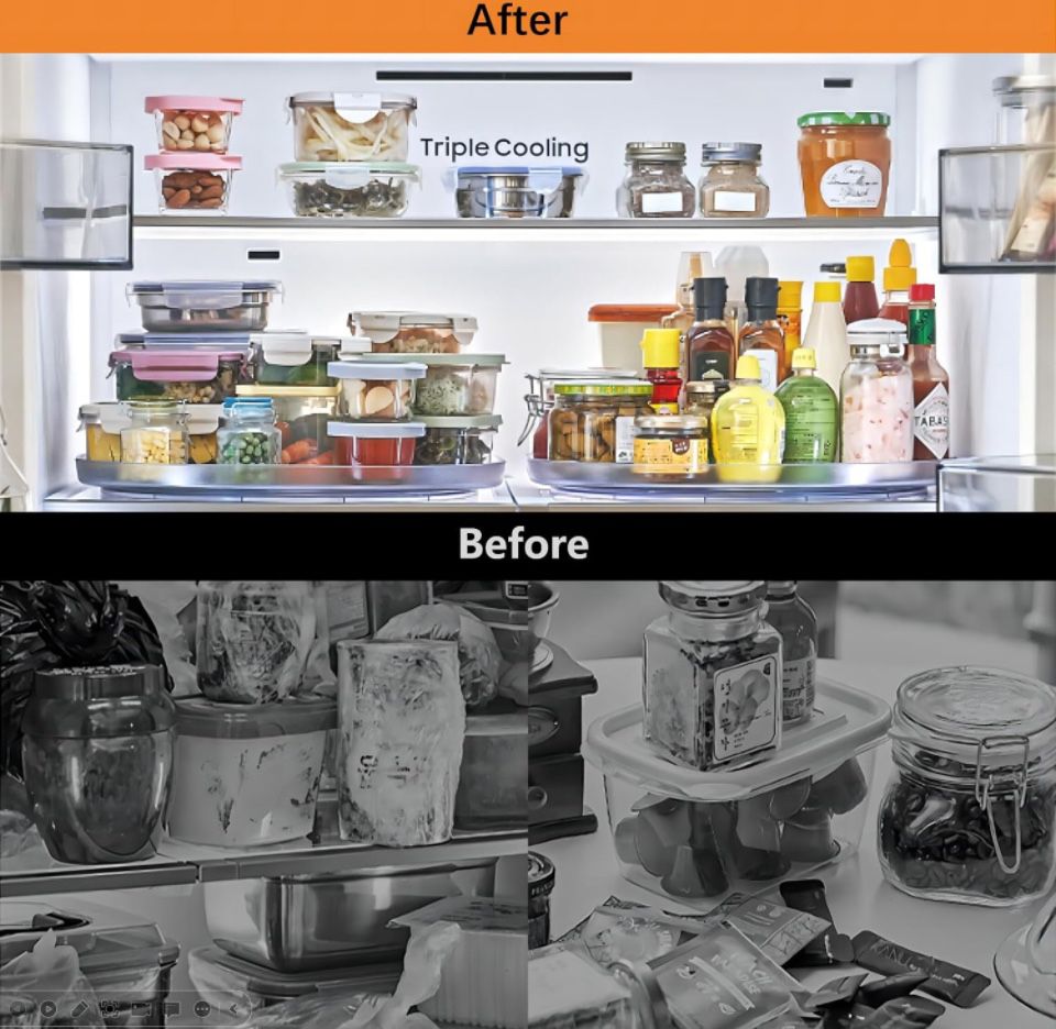 Realife Lazy Susan Turntable for Refrigerator, Slide and 360° Rotate Rectangle Turntable Organizer, Square Turntable Organizer for Fridge Cabinet - Selzalot