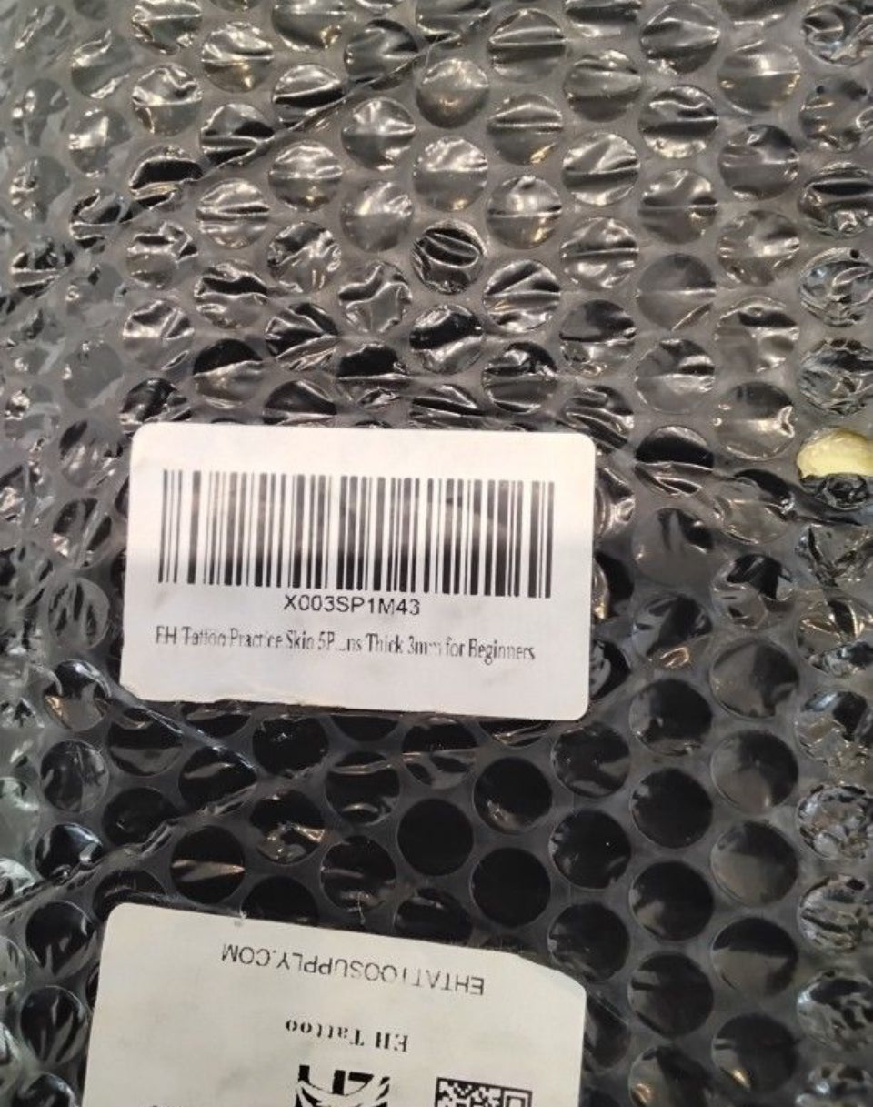 Brand New EH TATTOO Practice Skin 5Pcs 8" x 12" Large Size Blank Silicone Reelskin Fake Skins Thick 3mm for Beginners