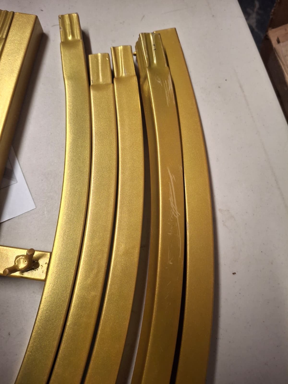 Open Box New Metal Wedding Arch Backdrop Stand, 7.2FT Gold Balloon Arched Frame Stand ,Collapsible Stable Arch Background for Party, Garden Ceremony D