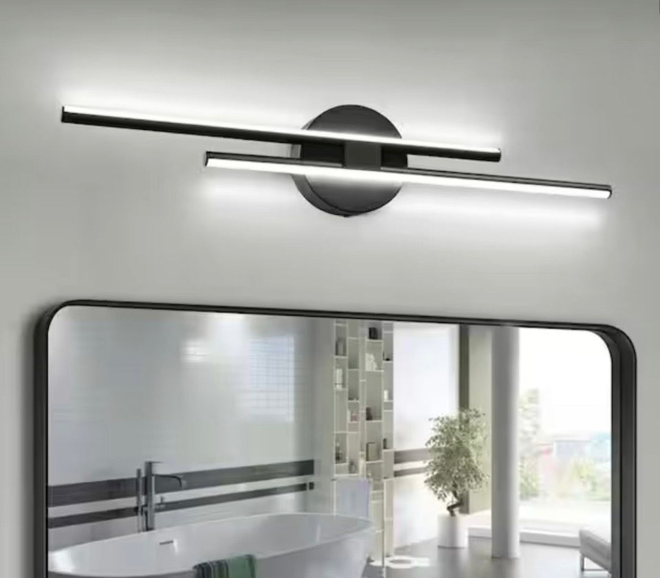 OPEN BOX NEW EDISLIVE Bourget 23.6 in. 2-Light Black LED Vanity Light Bar with 6000K for Bathroom, Bedroom, Living Room