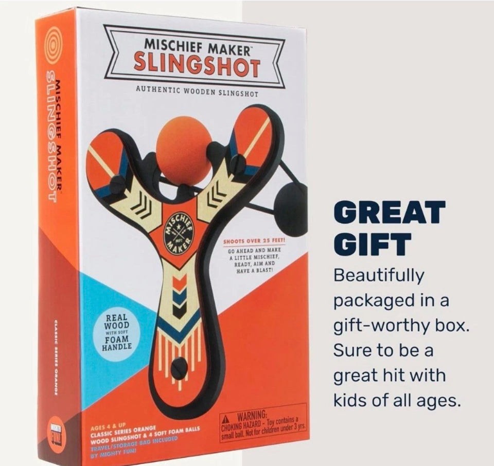 Open Box New Mischief Maker® Wooden Slingshot - Classic Series - Real Wood Slingshot