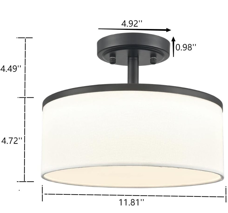Open Box Deynite Modern LED Black Ceiling Light Fixture
Dimmable 3000K-4500-5500K Semi-Flush
Mount Ceiling Light for Bedroom