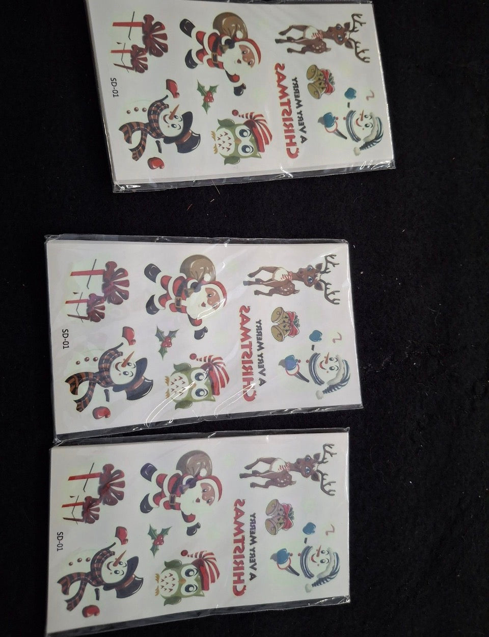 New HUSKEIN 10 Sheets Luminous Christmas Tattoos for Kids, Christmas Temporary Tattoos, Bulk Stocking Stuffers for Kids, Merry Xmas Party Decorations