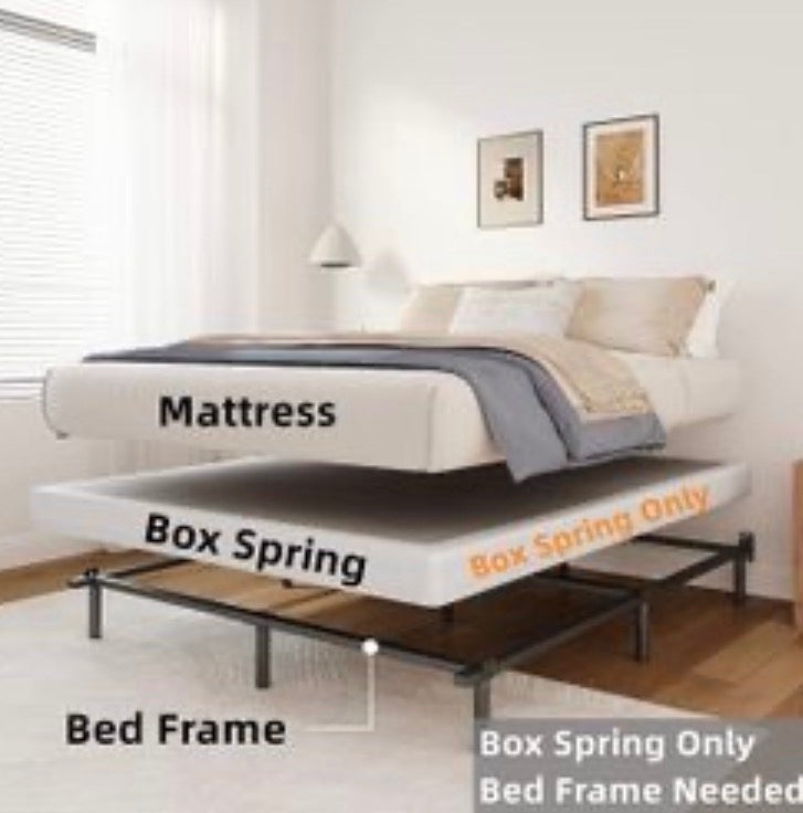 THEOCORATE King Box Spring, 5 Inch Low Profile Metal Spring, Heavy Duty Structure with Cover, Mattress Foundation, Noise Free, Non-Slip, Easy Assembly