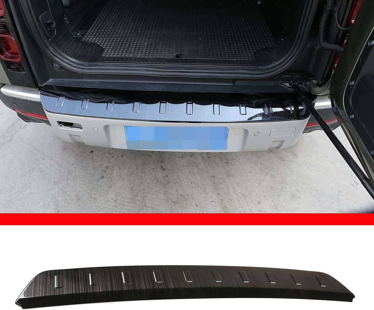 YIWANG black rear bumper plate cover for Land Rover Defender 90 110 2020-2022, ABS material, easy installation.