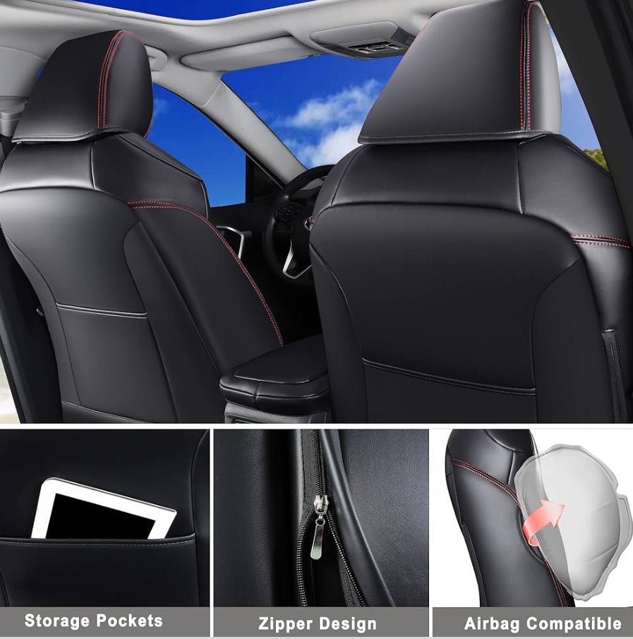 Open Box Huidasource Custom Fit RAV4 Seat Covers Full Coverage, Waterproof Leather Seat Cushion Fit for 2019-2024 Toyota Rav4 XLE LE XLE Premium Limit
