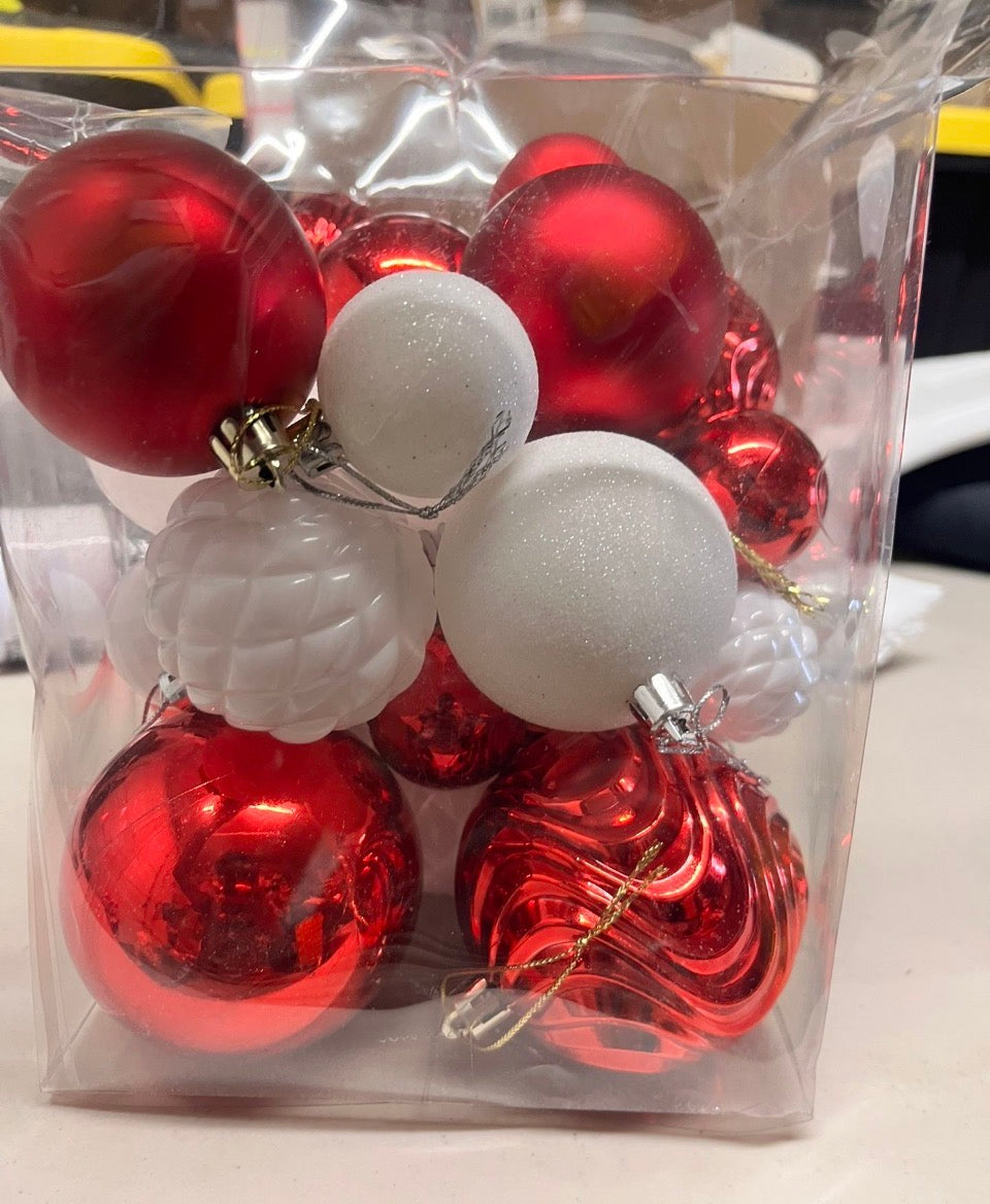 H Open Box Annecy Christmas Tree Ornaments - 36 PCS Shatterproof Christmas Ball Ornaments Set for Holiday, Wreath & Party Decorations (Multi-Size, Red,